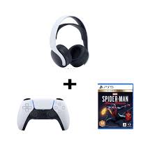 Sony PlayStation Pulse 3D PS5, Controller+ Wireless DualSense Wireless Headset Spider-Man: for White+ Miles Morales