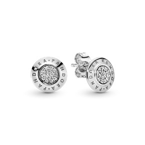 PANDORA silver stud earrings with cubic zirconia